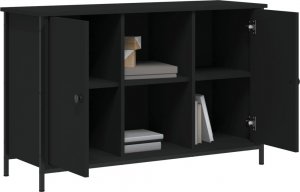 vidaXL Szafka pod TV, czarna, 100x35x65 cm 4