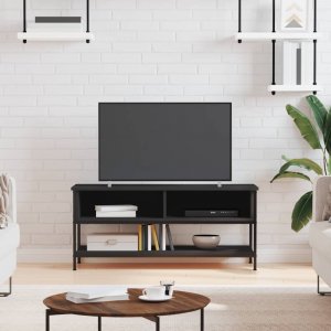 vidaXL Szafka pod TV, czarna, 100x35x45 cm, materiał drewnopochodny 1