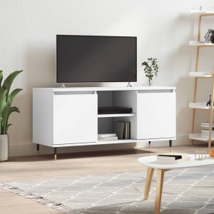 vidaXL Szafka pod TV, biała, 104x35x50 cm, materiał drewnopochodny 1