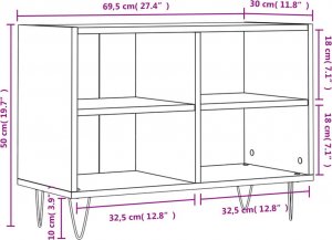 vidaXL Szafka pod TV, czarna, 69,5x30x50 cm 9