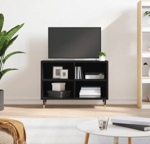 vidaXL Szafka pod TV, czarna, 69,5x30x50 cm, materiał drewnopochodny 1