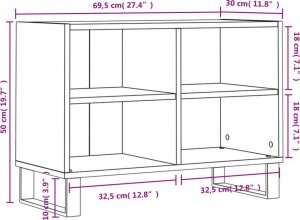 vidaXL Szafka pod TV, czarna, 69,5x30x50 cm 9