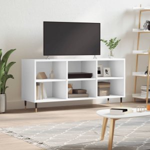 vidaXL Szafka pod TV, biała, 103,5x30x50 cm, materiał drewnopochodny 1