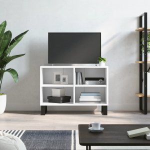 vidaXL Szafka pod TV, biała, 69,5x30x50 cm, materiał drewnopochodny 1