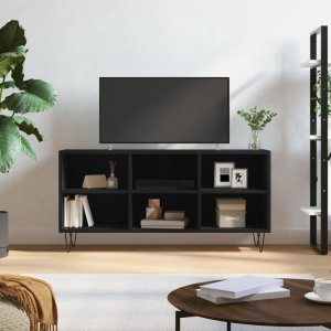 vidaXL Szafka pod TV, czarna, 103,5x30x50 cm, materiał drewnopochodny 1