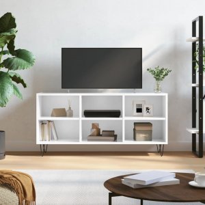 vidaXL Szafka pod TV, biała, wysoki połysk, 103,5x30x50 cm 1