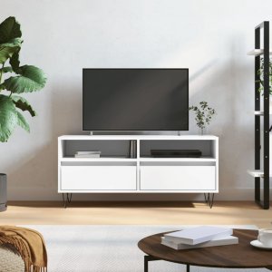 vidaXL Szafka pod TV, biała, 100x34,5x44,5 cm, materiał drewnopochodny 1