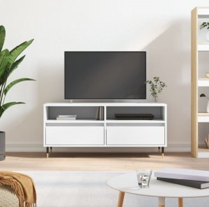 vidaXL Szafka pod TV, biała, 100x34,5x44,5 cm, materiał drewnopochodny 1