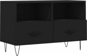 vidaXL Szafka pod TV, czarna, 80x36x50 cm, materiał drewnopochodny 2