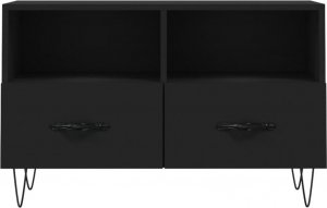 vidaXL Szafka pod TV, czarna, 80x36x50 cm, materiał drewnopochodny 5