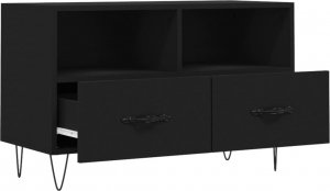 vidaXL Szafka pod TV, czarna, 80x36x50 cm, materiał drewnopochodny 6