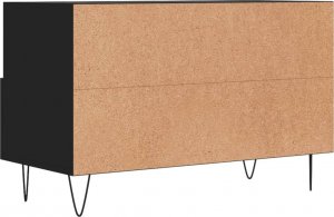 vidaXL Szafka pod TV, czarna, 80x36x50 cm, materiał drewnopochodny 8