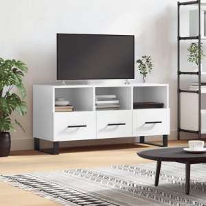 vidaXL Szafka pod TV, biała, wysoki połysk, 102x36x50 cm 1