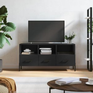 vidaXL Szafka pod TV, czarna, 102x36x50 cm, materiał drewnopochodny 1