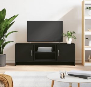 vidaXL Szafka pod TV, czarna, 102x30x37,5 cm, materiał drewnopochodny 1