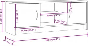 vidaXL Szafka pod telewizor, dąb sonoma, 102x30x37,5 cm 11