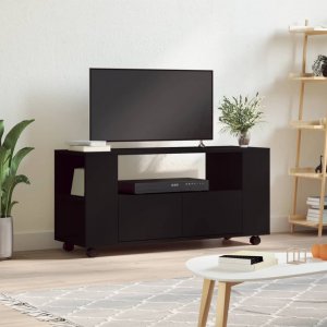 vidaXL Szafka pod TV, czarna, 102x34,5x43 cm, materiał drewnopochodny 1