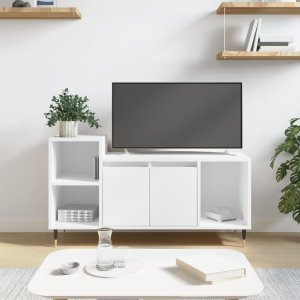 vidaXL Szafka pod TV, biała, 100x35x55 cm, materiał drewnopochodny 1