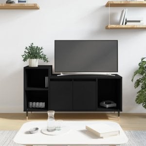 vidaXL Szafka pod TV, czarna, 100x35x55 cm, materiał drewnopochodny 1