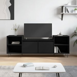 vidaXL Szafka pod TV, czarna, 160x35x55 cm, materiał drewnopochodny 1