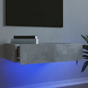 vidaXL Szafka telewizyjna z LED, szarość betonu, 60x35x15,5 cm 1