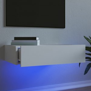 vidaXL Szafka telewizyjna z LED, biała, 60x35x15,5 cm 1