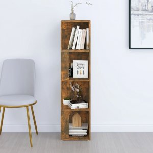 vidaXL Szafka narożna, przydymiony dąb, 33x33x132 cm 5