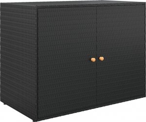 Szafa ogrodowa vidaXL Szafka ogrodowa, czarna, 100x55,5x80 cm, rattan PE 2