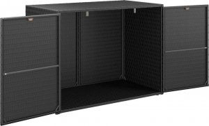 Szafa ogrodowa vidaXL Szafka ogrodowa, czarna, 100x55,5x80 cm, rattan PE 3
