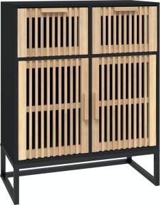 vidaXL Szafka, czarna, 60x30x75 cm, materiał drewnopochodny 2