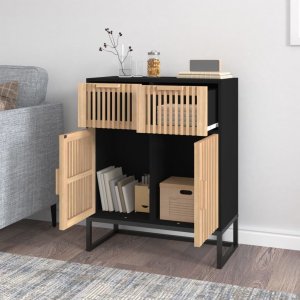 vidaXL Szafka, czarna, 60x30x75 cm, materiał drewnopochodny 3