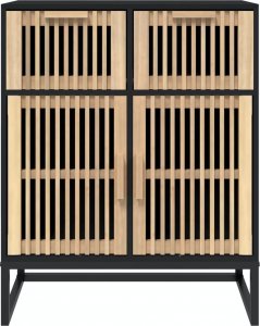 vidaXL Szafka, czarna, 60x30x75 cm, materiał drewnopochodny 5