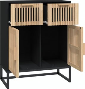 vidaXL Szafka, czarna, 60x30x75 cm, materiał drewnopochodny 7