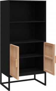 vidaXL Wysoka szafka, czarna, 60x35x125 cm, materiał drewnopochodny 4