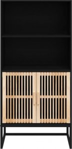 vidaXL Wysoka szafka, czarna, 60x35x125 cm, materiał drewnopochodny 5