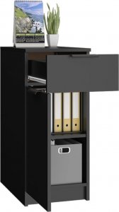 vidaXL Szafka pod biurko, czarna, 33,5x50x75 cm 5