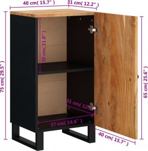 vidaXL Szafka z drzwiczkami, 40x31x75 cm, lite drewno akacjowe 9