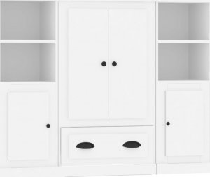 vidaXL Wysokie szafki, 3 szt., białe, materiał drewnopochodny 2