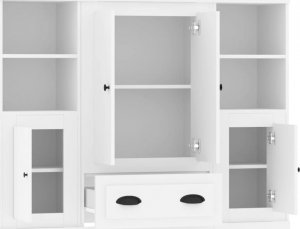 vidaXL Wysokie szafki, 3 szt., białe, materiał drewnopochodny 6