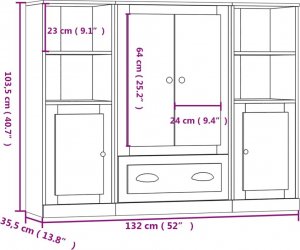 vidaXL Wysokie szafki, 3 szt., białe, materiał drewnopochodny 7