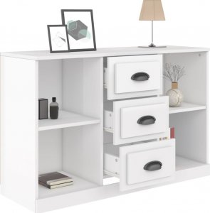 vidaXL Szafka, biała z połyskiem, 104,5x35,5x67,5 cm 7