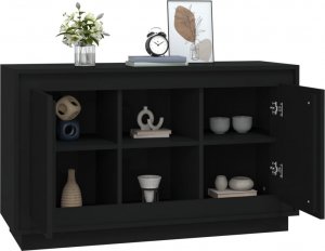 vidaXL Szafka, czarna, 102x35x60 cm, materiał drewnopochodny 4