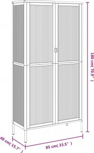 vidaXL Kredens, czarny, 85x40x180 cm, szkło i stal 11