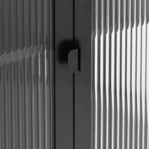 vidaXL Kredens, czarny, 90x40x180 cm, szkło i stal 9