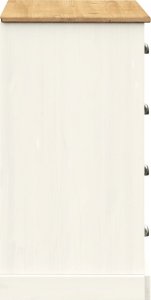 vidaXL Szafka z szufladami VIGO, 113x40x75 cm, biała, lita sosna 6