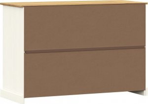 vidaXL Szafka z szufladami VIGO, 113x40x75 cm, biała, lita sosna 7