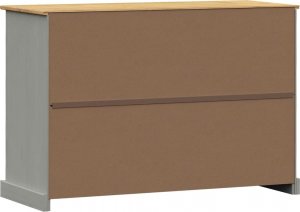 vidaXL Szafka z szufladami VIGO, 113x40x75 cm, szara, lita sosna 7