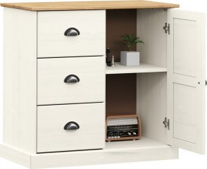 vidaXL Szafka z szufladami VIGO, 78x40x75 cm, biała, lita sosna 3