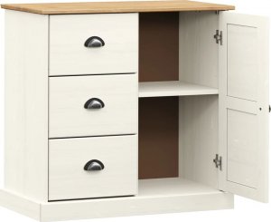 vidaXL Szafka z szufladami VIGO, 78x40x75 cm, biała, lita sosna 4