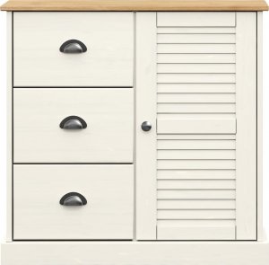 vidaXL Szafka z szufladami VIGO, 78x40x75 cm, biała, lita sosna 5